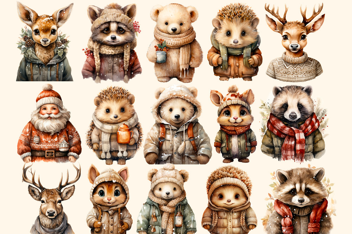 Winter animals, Forest dwellers, an Animal Illustration by Hello My Print (Photo 2 of 9)