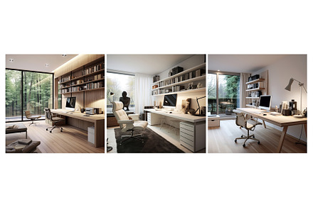 wall minimalist home office interior, an Architecture Photo by pikepicture