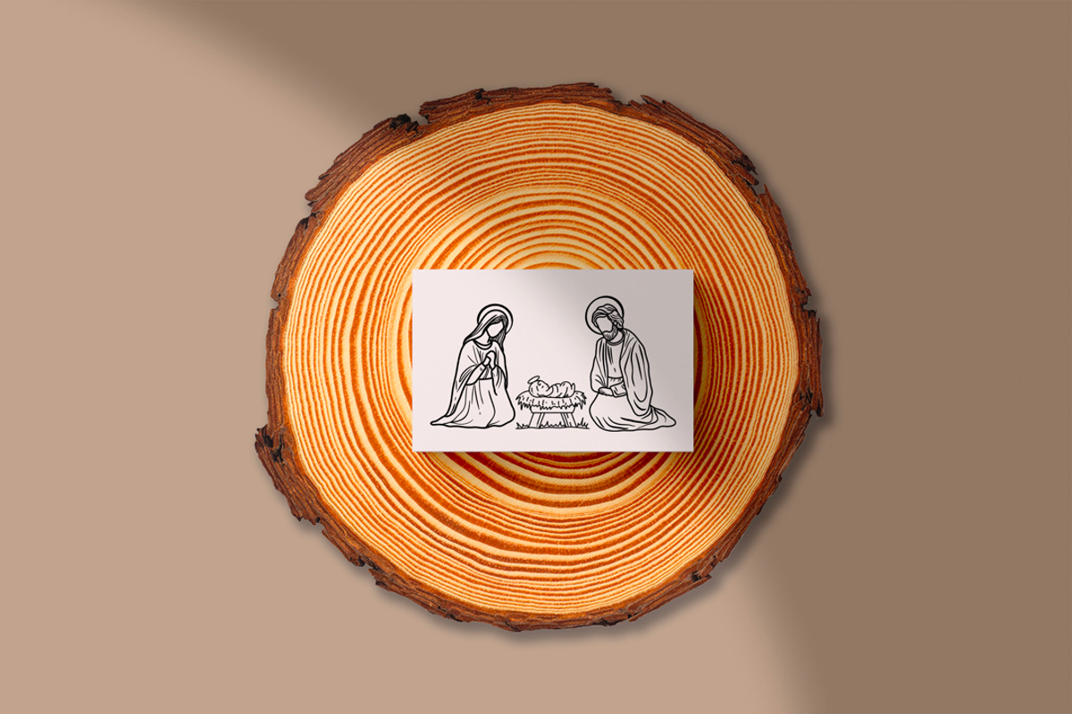 Holy Night Nativity Scene Line Art, a Seasonal Illustration by Blumensdiary (Photo 6 of 7)