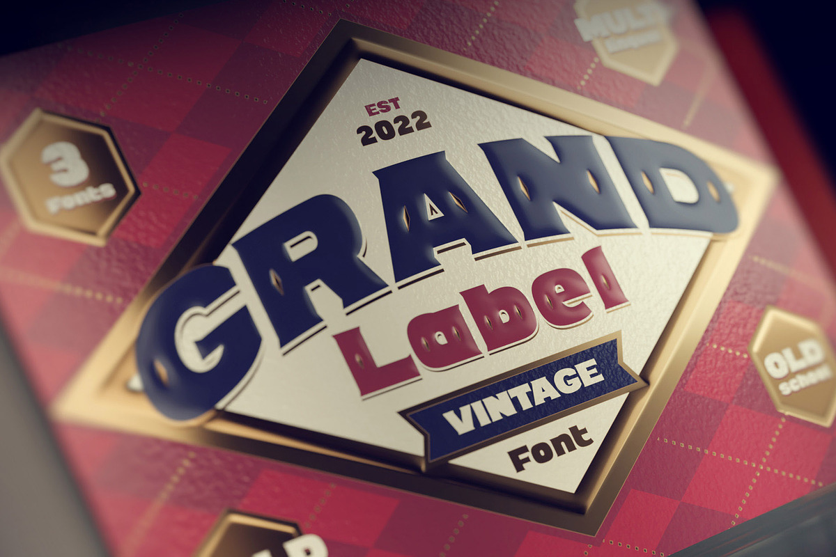Grand Label - Font with Bonus, a Serif Font by Gleb Guralnyk (Photo 1 of 7)