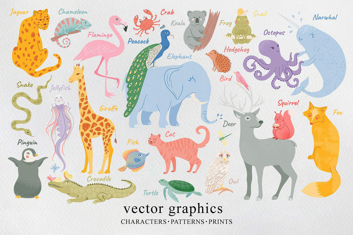 Forest and tropical animals patterns, a Pattern Graphic by WalnutBird (Photo 8 of 8)