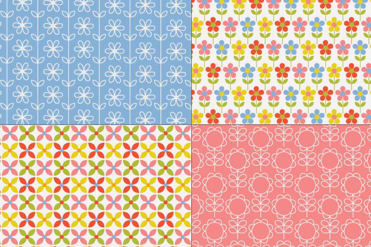 Seamless Floral Geometric Patterns preview 6