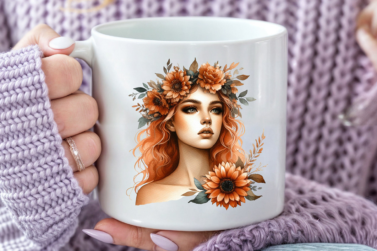 Amber Summer Vintage Woman Clipart, an Illustration by Rose Art (Photo 5 of 7)