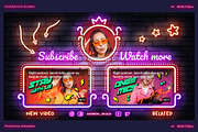Neon YouTube End Screens, a Social Media Template by Andrew Skoch Design (Thumbnail 9 of 18)