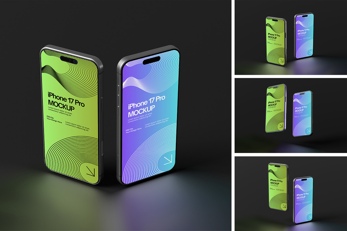 iPhone 17 Pro Mockup, an iPhone Mockup by xavier_studio (Photo 1 of 5)