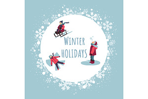 Winter Activities Vector Set