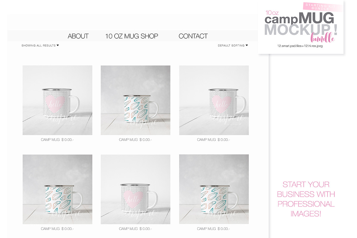 10oz Enamel Camp Mug Starting Bundle, a Product Mockup by Inspire Mockups (Photo 3 of 5)