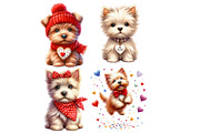 Whimsical Valentine Dogs Clipart, an Illustration by Designworld (Thumbnail 4 of 4)
