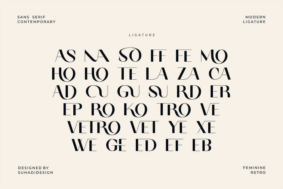 Camela Nabila - Modern Ligature Font, a Sans Serif Font by suhadidesign (Photo 12 of 15)