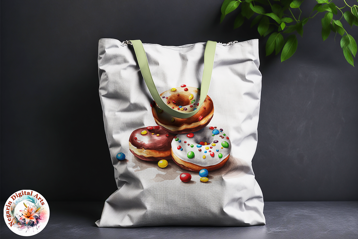 Sweet Watercolor Donuts Clipart, an Object Graphic by Negarin Digital Art (Photo 9 of 9)