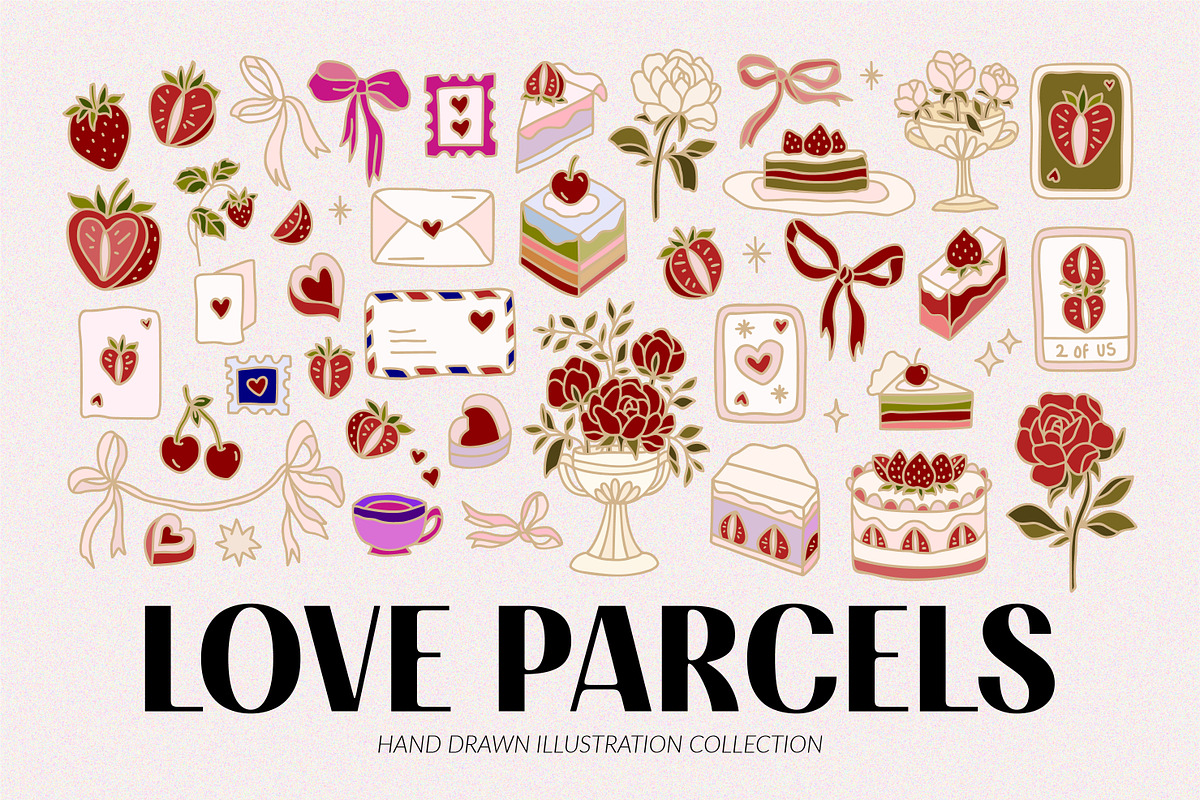 LOVE PARCELS Romantic Illustrations, an Object Graphic by Artflorara (Photo 1 of 13)