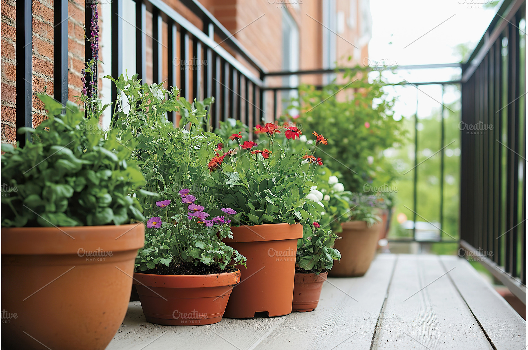 Container gardens filled with, a Nature Photo by Lermont51