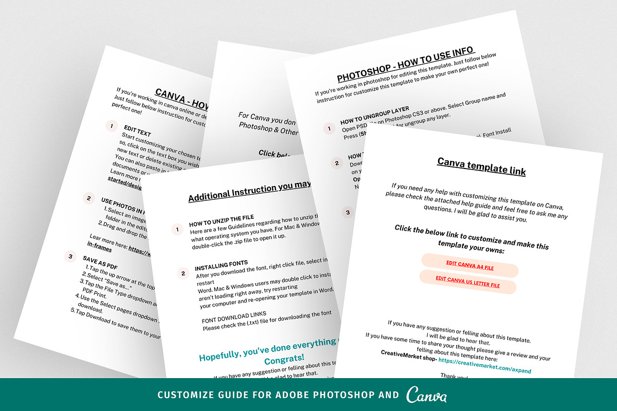 Line sheet template canva/photoshop, a Templates & Theme by Axpand (Photo 10 of 10)