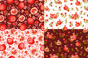 Pomegranates vector pattern., a Pattern Graphic by Mona Monash (Thumbnail 6 of 6)