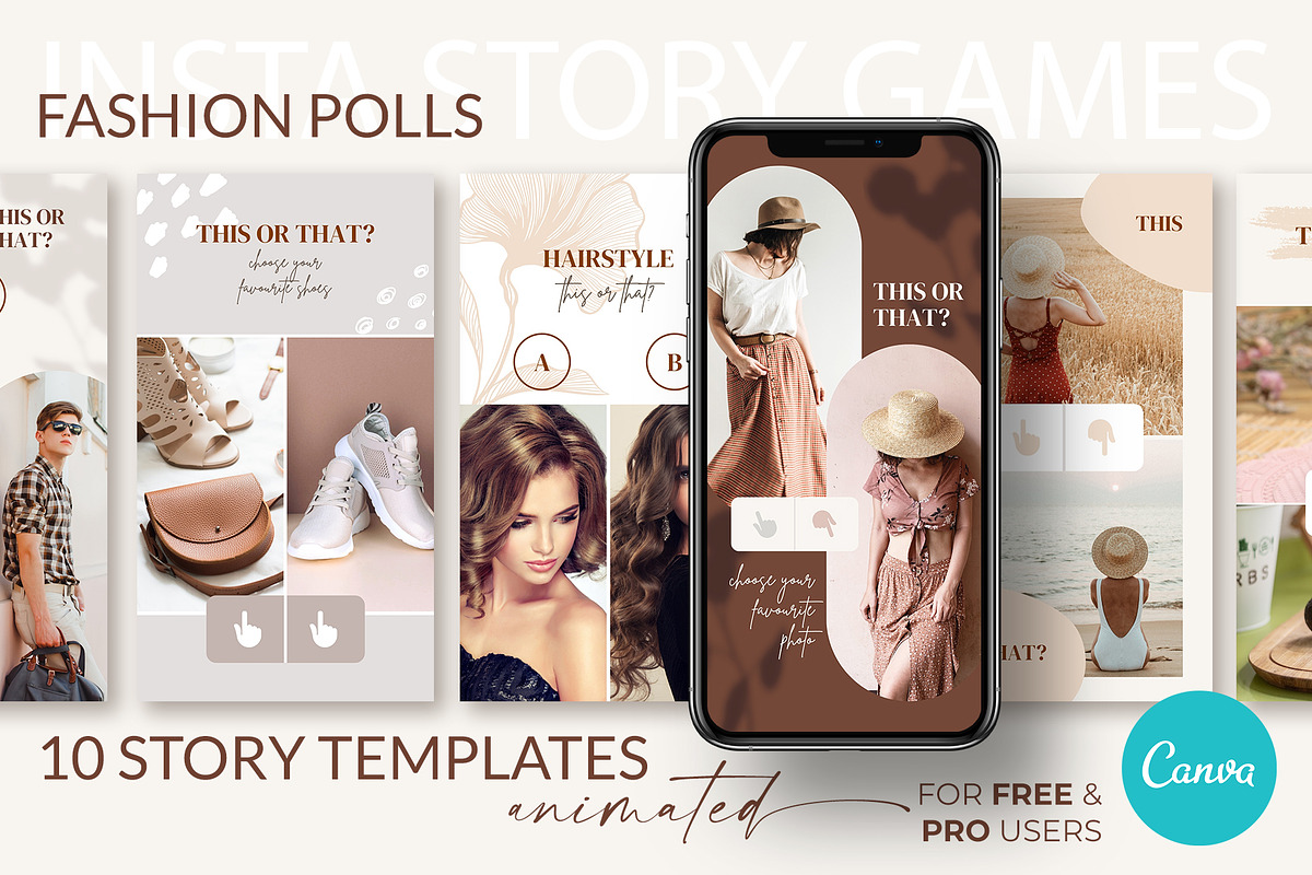 Fashion Polls Story Templates Canva, a Social Media Template by ilonitta (Photo 1 of 8)