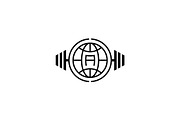 Global Fitness Barbell Logo, a Branding & Logo Template by Luxury Logos (Thumbnail 3 of 4)
