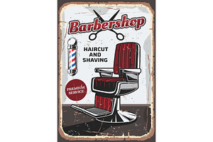 Barbershop Chair And Scissors