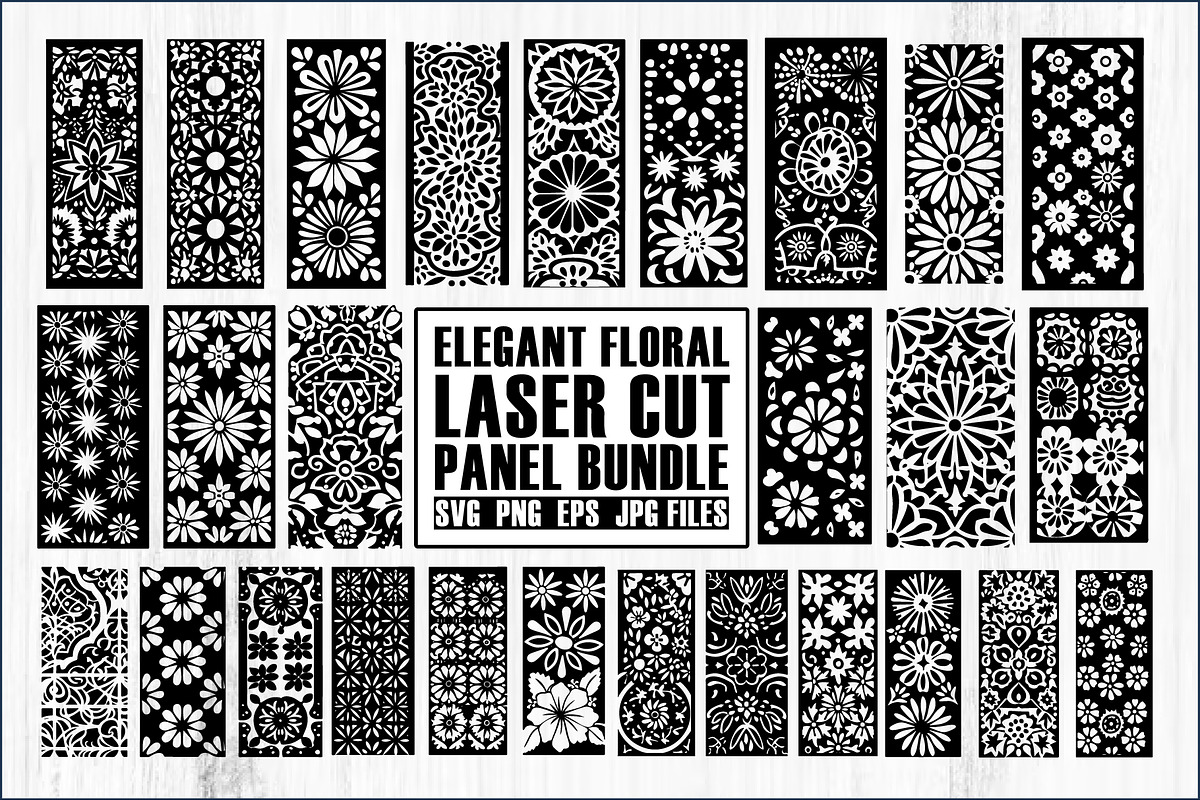 Elegant Floral Laser Cut Panel Bundl, an Object Graphic by BIPLOB EXPERT (Photo 7 of 7)