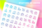 Staying At Home | 32 Icons Set, a Solid Icon by Marina Silence (Thumbnail 1 of 18)