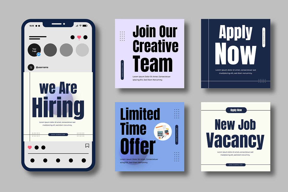 Job Hiring Social Media Post, a Social Media Template by MightyDesign (Photo 2 of 8)