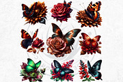 Autumn Butterfly and Flower Cliparts, an Animal Illustration by ThatsDesignArt (Thumbnail 4 of 10)
