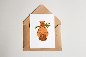 Cute, Funny Capybaras Animals Set