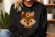 Knitted Fox Face with Floral Crown, an Illustration by Craft Nest (Thumbnail 4 of 6)
