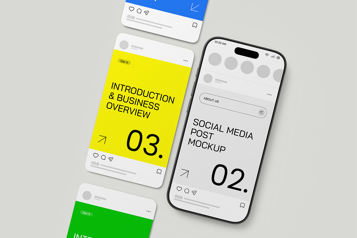 Phone with Social Media Post Mockup, an iPhone Mockup by graphypix (Photo 5 of 7)