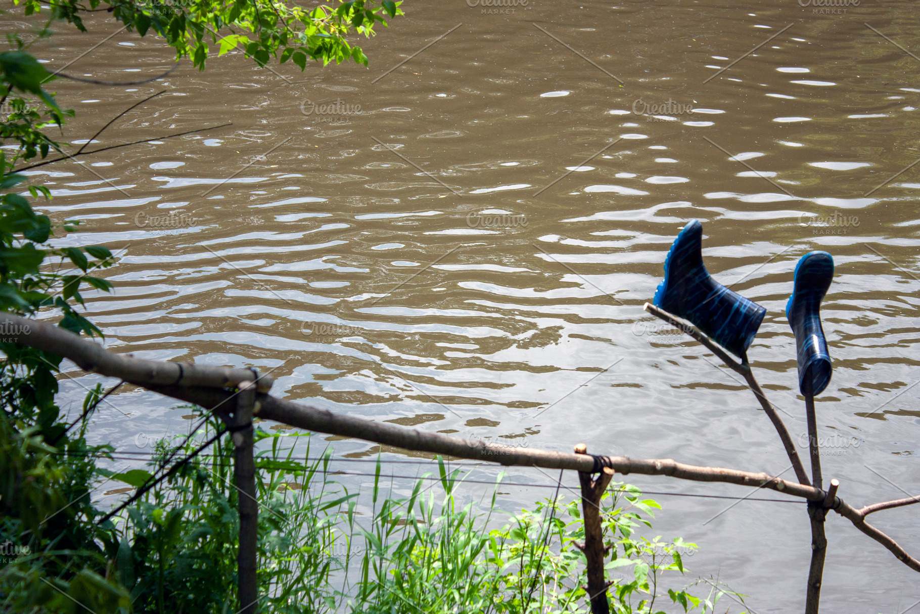 A pair of blue and dirty boots, a Holiday Photo by Schreibikus