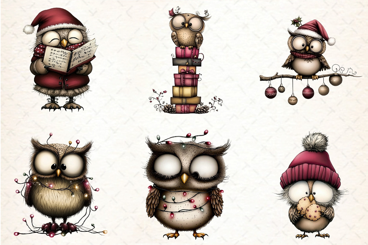 Whimsical Owl Clipart, an Illustration by DreamCafeArt (Photo 2 of 7)