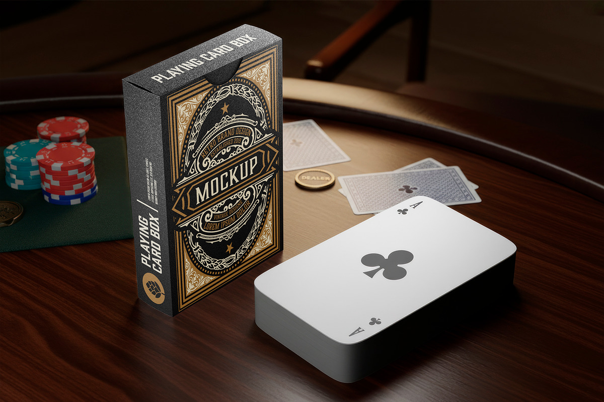 Playing Card Box Mockup, a Product Mockup by OneVectorStock