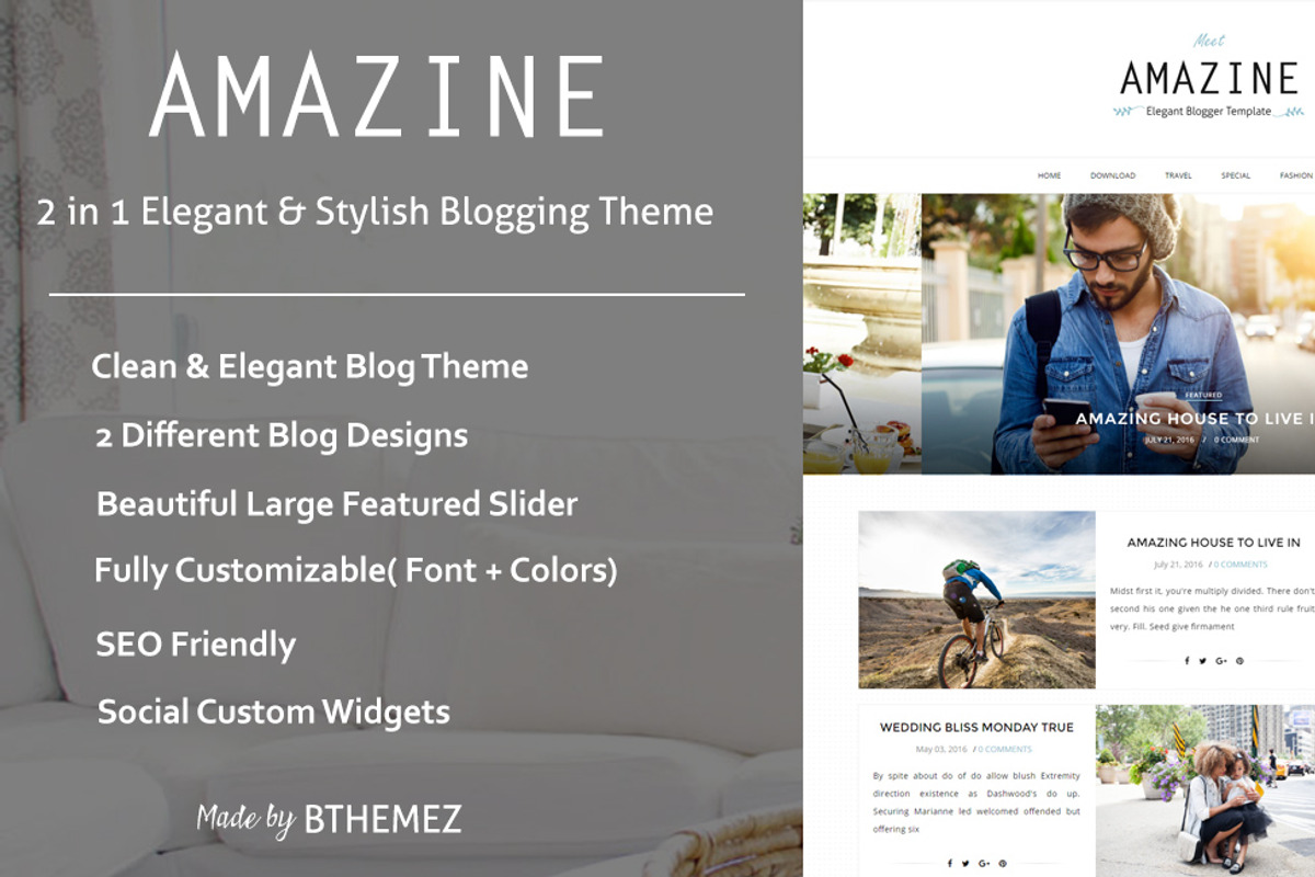 Responsive Blogger Template- Amazine, a Websites & App Template by bthemez (Photo 3 of 4)