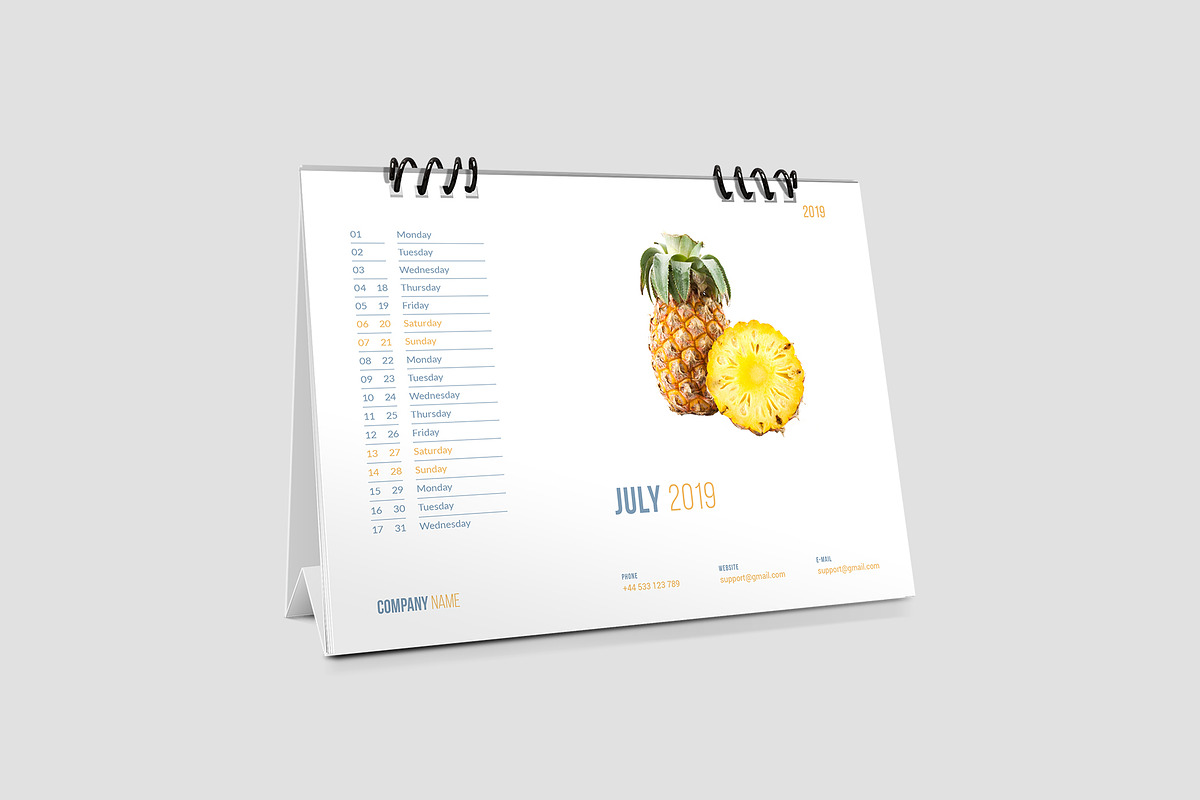 Desk Calendar for 2019, a Stationery Template by Vepix (Photo 7 of 13)