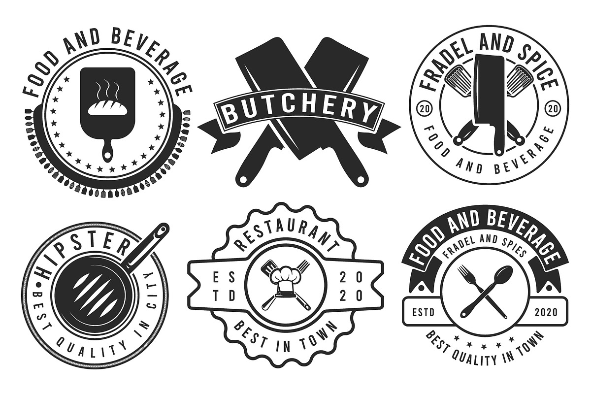 Restaurant, Butchery Logo Set., a Branding & Logo Template by Billah Hub (Photo 1 of 4)