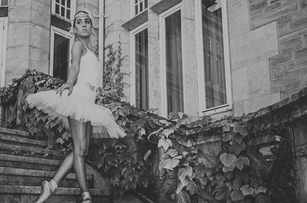 Ballerina dancer stock photo containing adjusting and ballerina