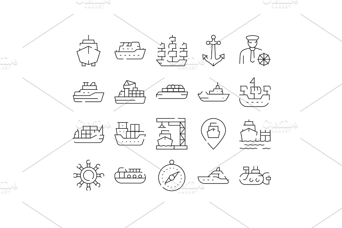 Shipping and marine transport line, a Transportation Illustration by pikepicture