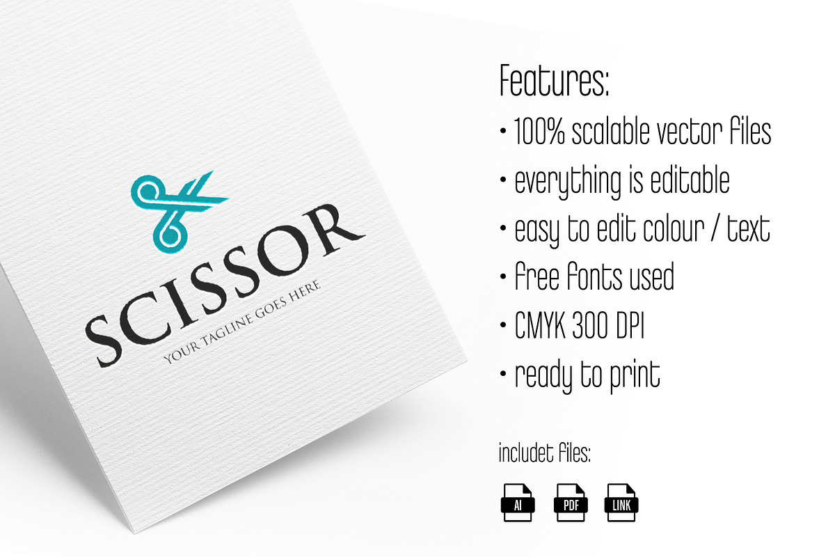 SCISSOR Logo, a Branding & Logo Template by vectorlogos89 (Photo 1 of 2)