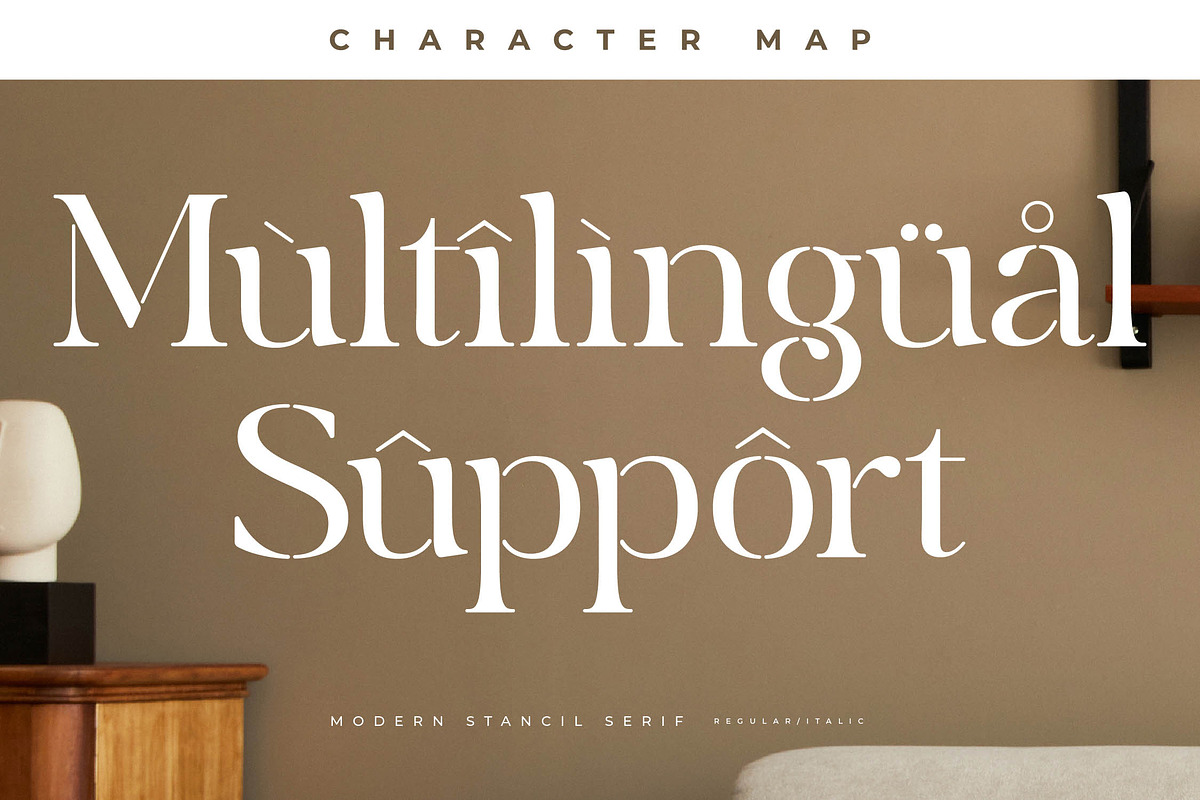 Mergila Modern Stancil Serif, a Serif Font by Letterena Studios (Photo 12 of 15)