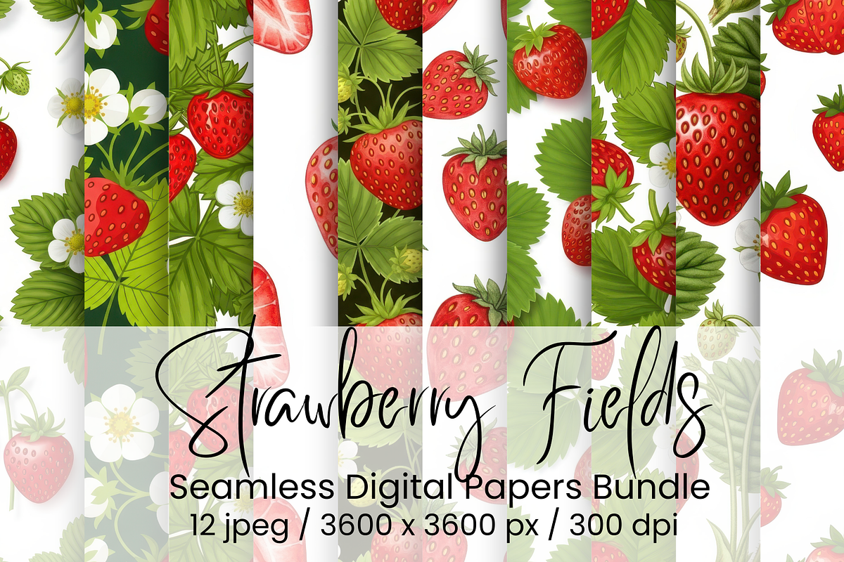 Strawberry Fields Seamless Papers, an Illustration by Mashimara (Photo 1 of 4)