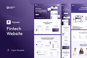Paynext - Fintech Website, an UI Kit Template by peterdraw