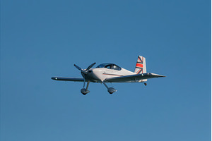 Stunt aerobatic plane performing
