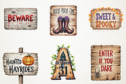 Halloween Wooden Board Sublimation, an Illustration by RobertsArt (Thumbnail 6 of 7)