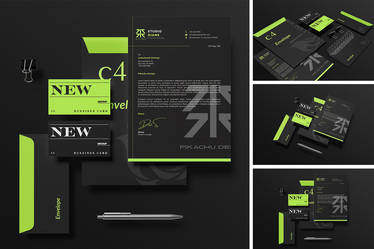 Brand Stationery Mockup, an Advertising Mockup by Pikachudesign (Photo 1 of 4)