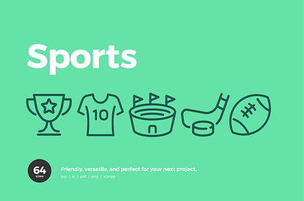Sports Icons — Pixi Line, an Outline Icon by Scott Dunlap