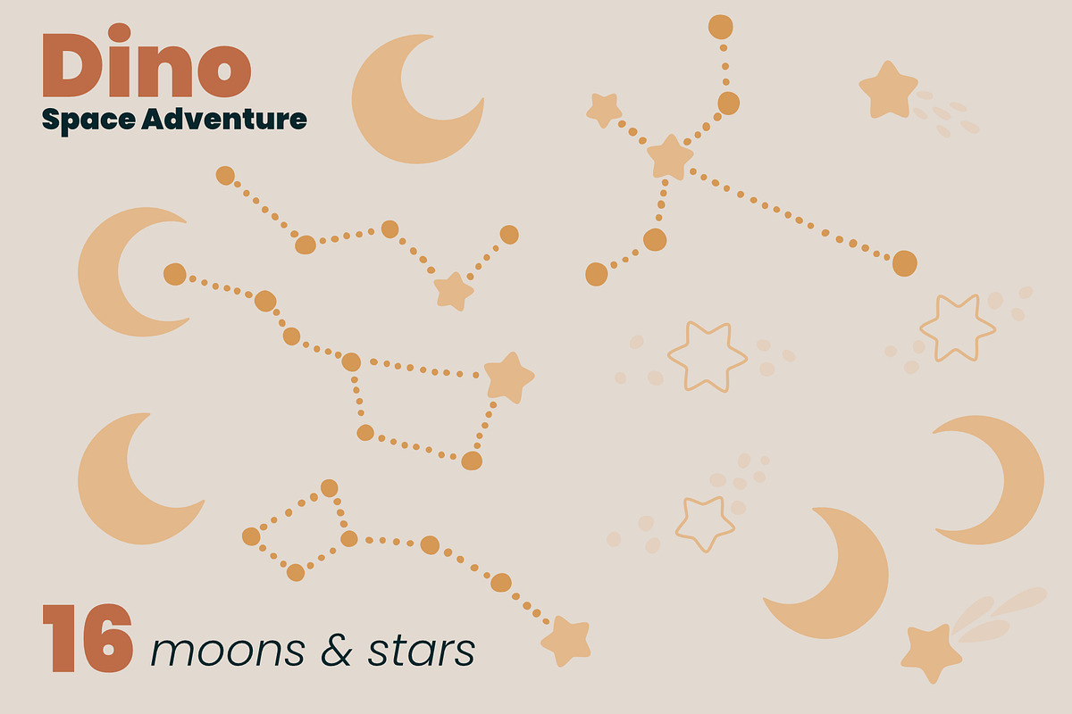 Dino Space Adventure – Vector Set, an Illustration by moja doodle (Photo 5 of 11)
