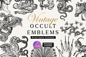 Procreate Occult Emblems Stamps, a Brush Add-On by Century Library