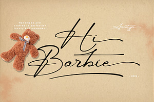 Hi Barbie Handmade, a Script Font by Areatype