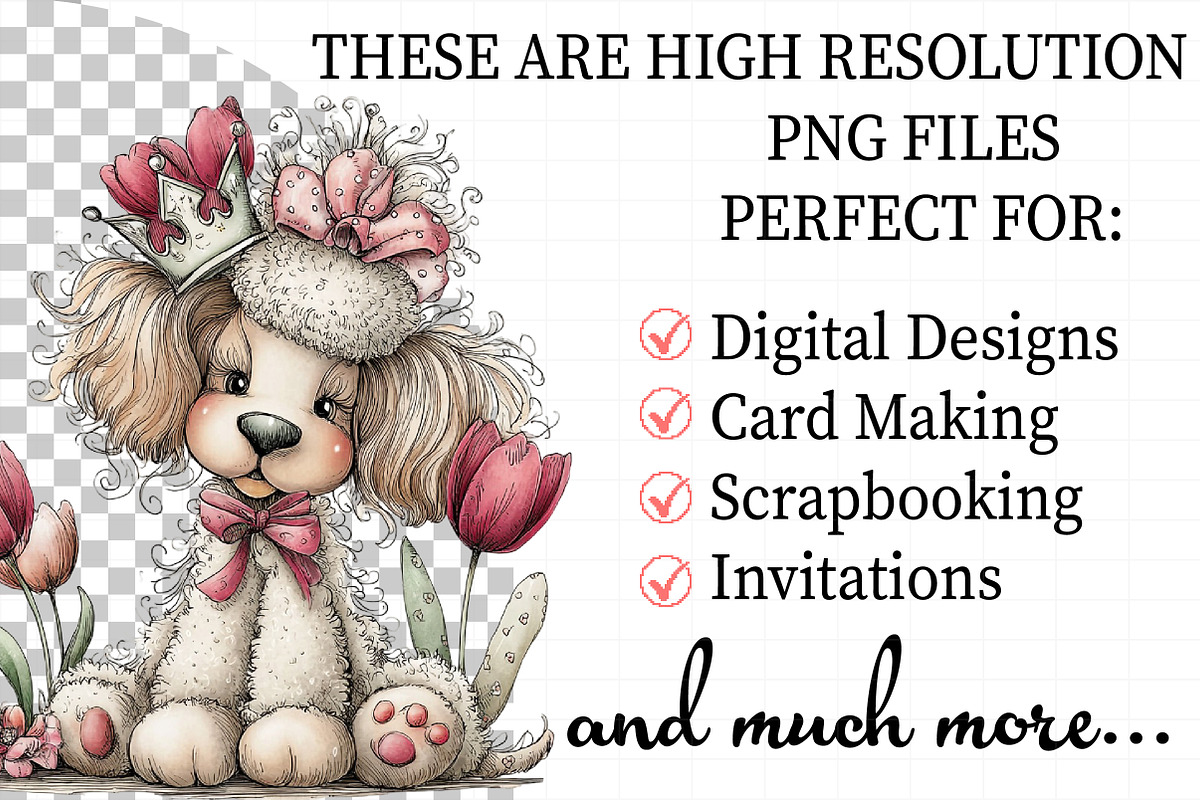 Whimsical Spring Poodle Clipart, an Illustration by Daily.Designs (Photo 2 of 6)