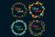 33 Flower Wreath Vector Collection, a Graphic by Propylparaben (Thumbnail 2 of 14)