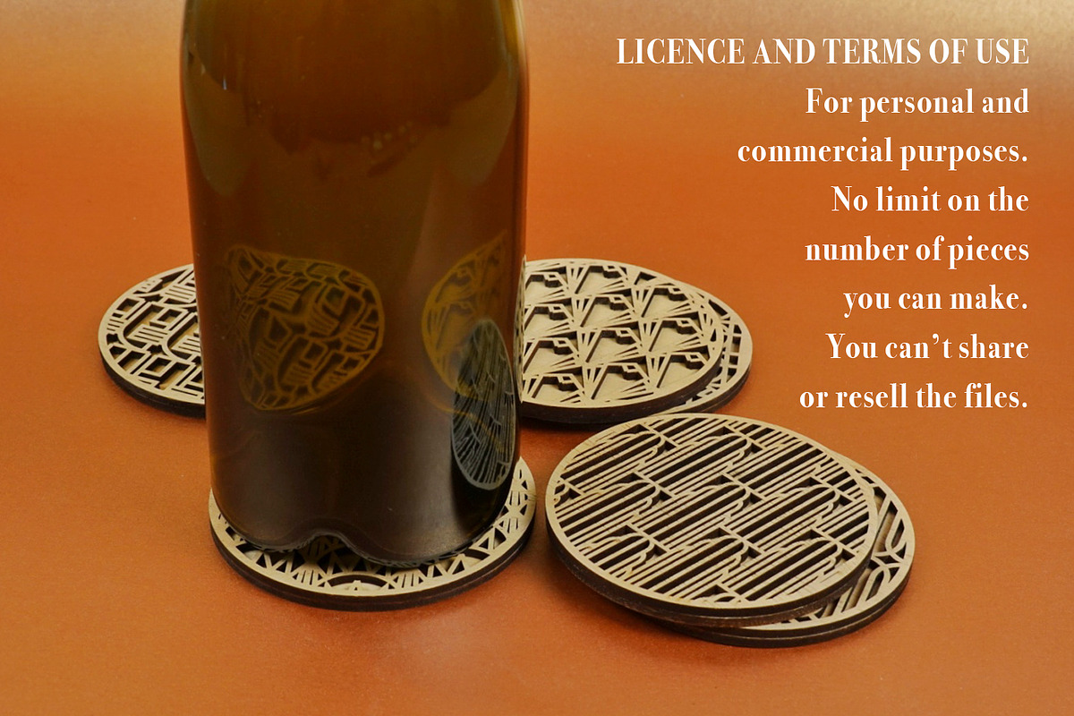 Art Decò Coasters 3 for Laser Cut., an Object Graphic by MaramadeLaser (Photo 4 of 5)
